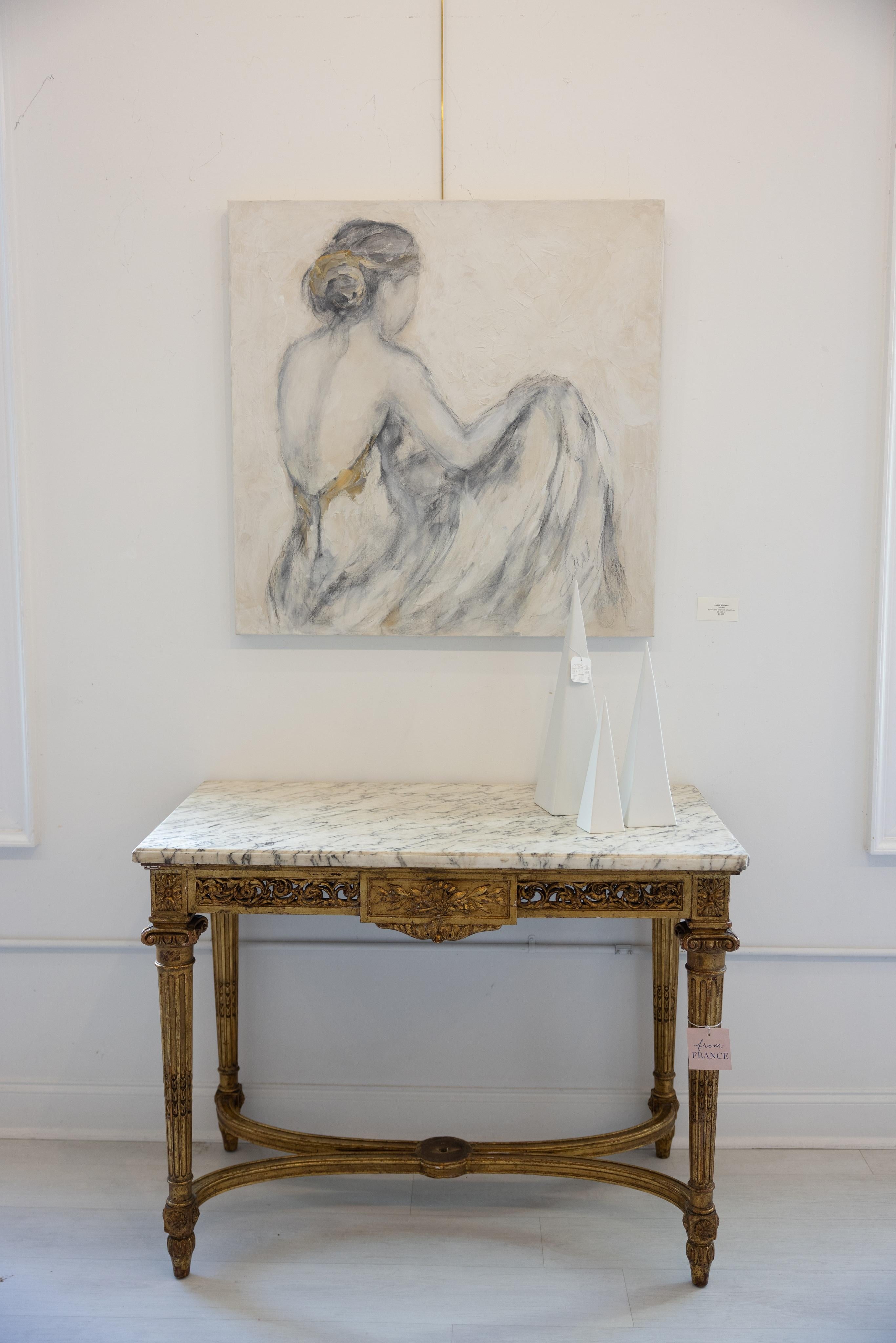 Graceful di Judith Williams figura contemporanea in bianco e nero su tela 1
