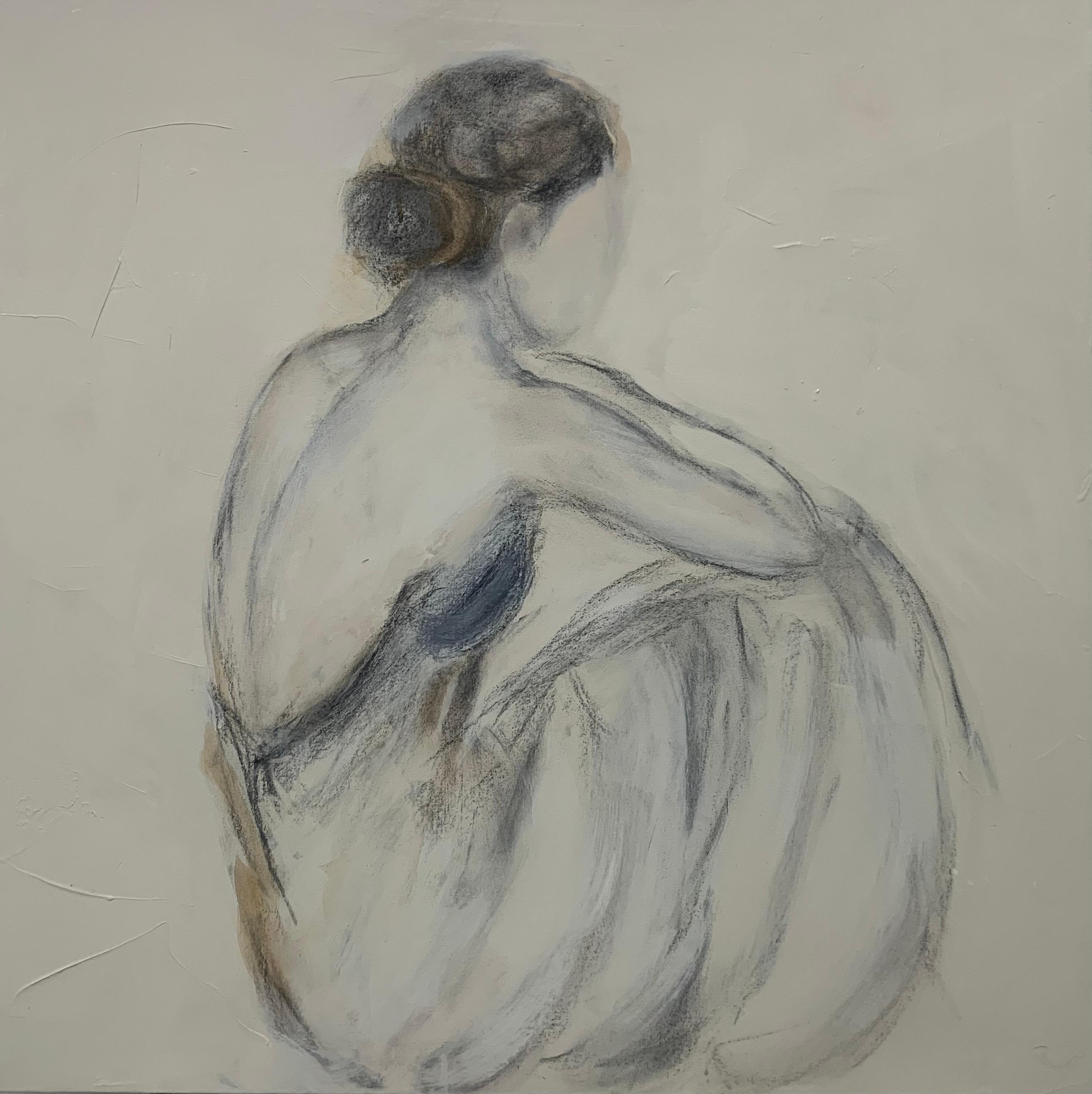 Anhelo de Judith Williams figura en blanco y negro sobre lienzo