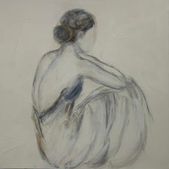 Longing by Judith Williams black and white figure on canvas