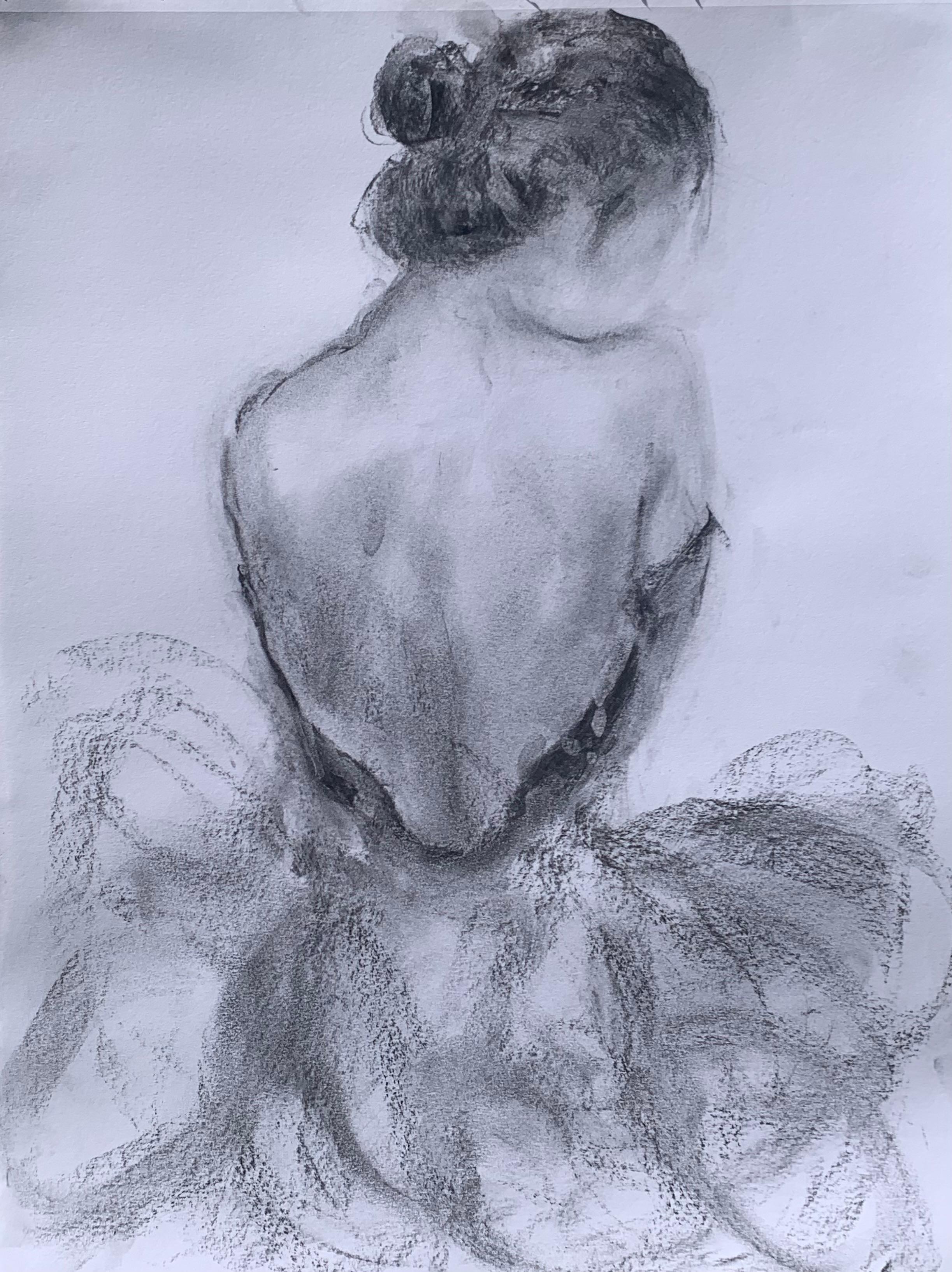 Moonlit Musings di Judith Williams Ballerina in bianco e nero su carta