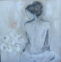 Posing for the Artist by Judith Williams contemporary tonal nude on canvas