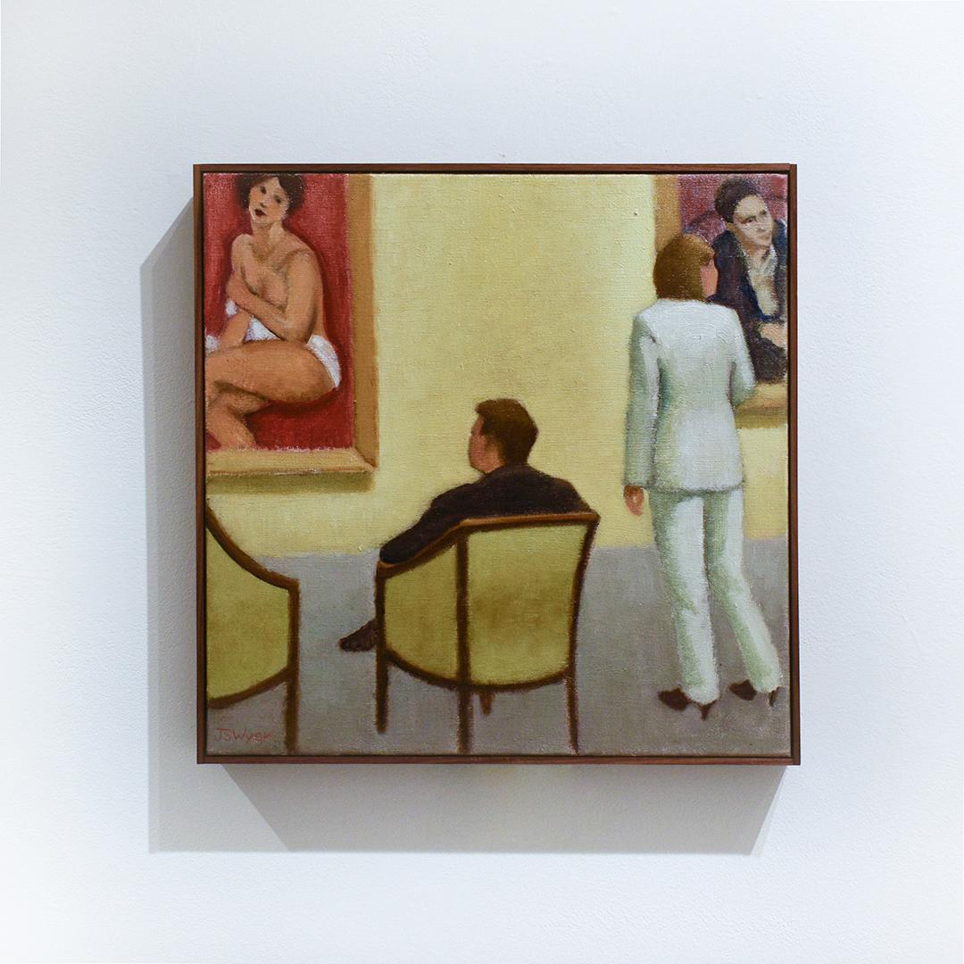 Coleccionistas: Pintura Figurativa de Figuras en el Museo Metropolitano - Painting de Judith Wyer
