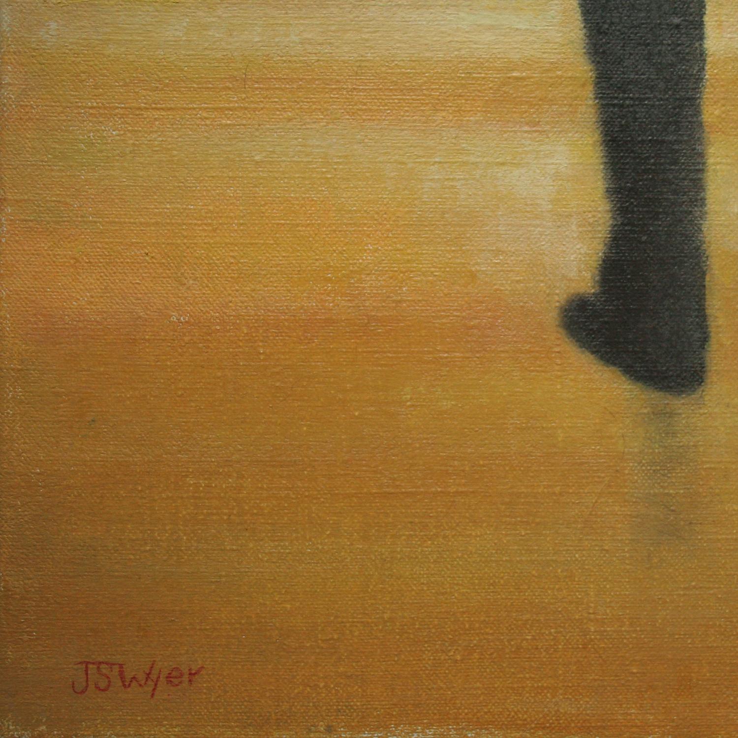 Due cappelli (dipinto figurativo di un uomo in una galleria di ritratti, con cornice) - Painting Contemporaneo di Judith Wyer
