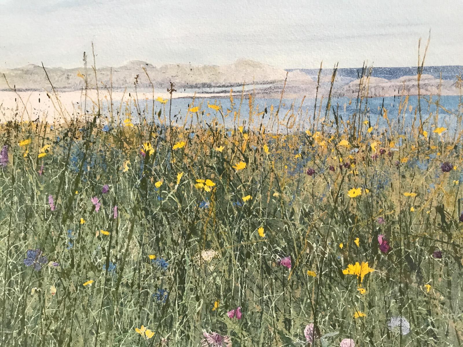 Sea-meadow, Print, Landscape, Meadows, Seascape - Gray Landscape Print by Judith Yarrow