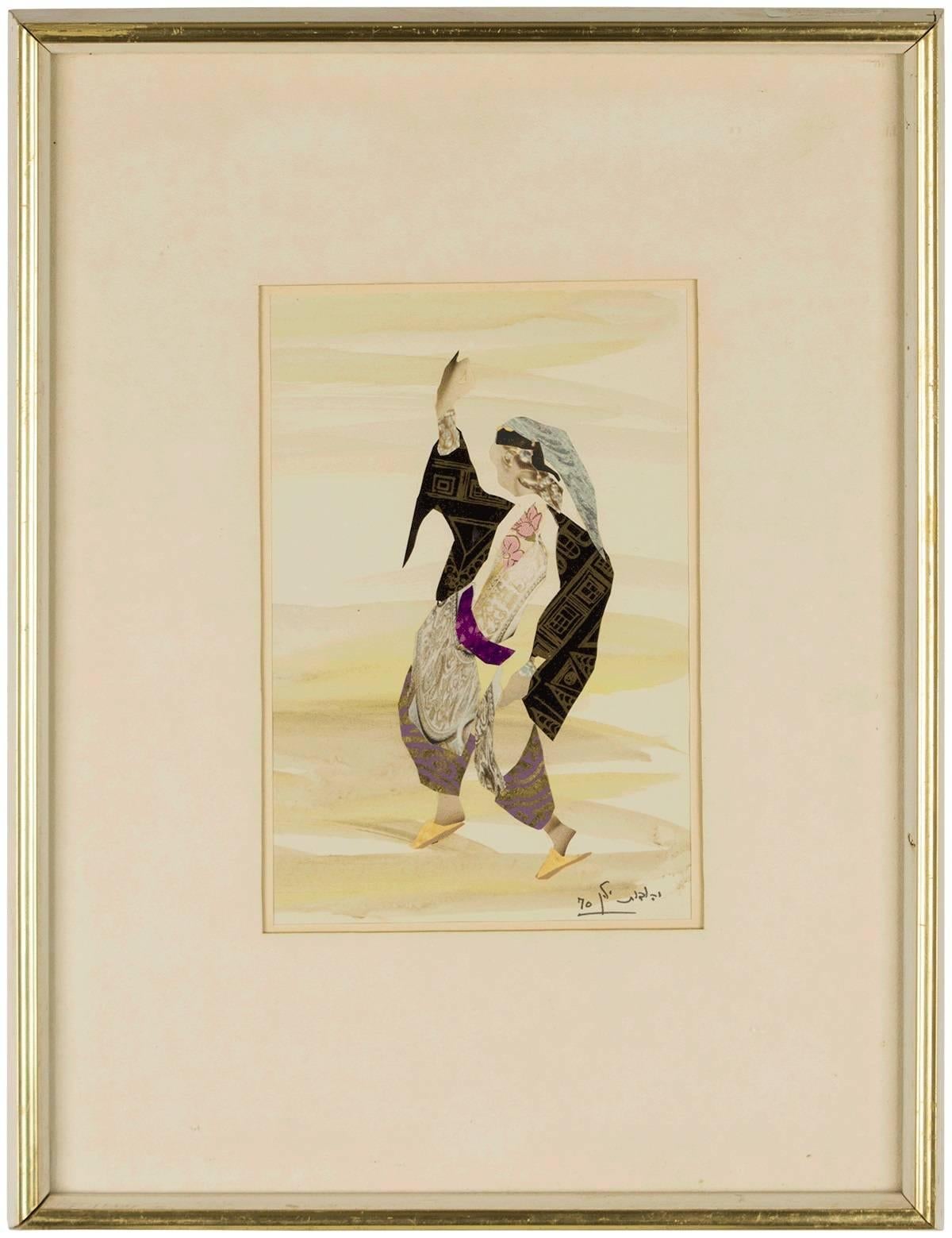 Abstrakte Figur, Fackelpapier-Collage, Israeli (Moderne), Mixed Media Art, von Judith Yellin Ginat