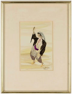 Abstract Figure, Torn Paper Collage, Israeli