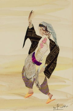 Figure abstraite, collage de papier au chalumeau, Israël