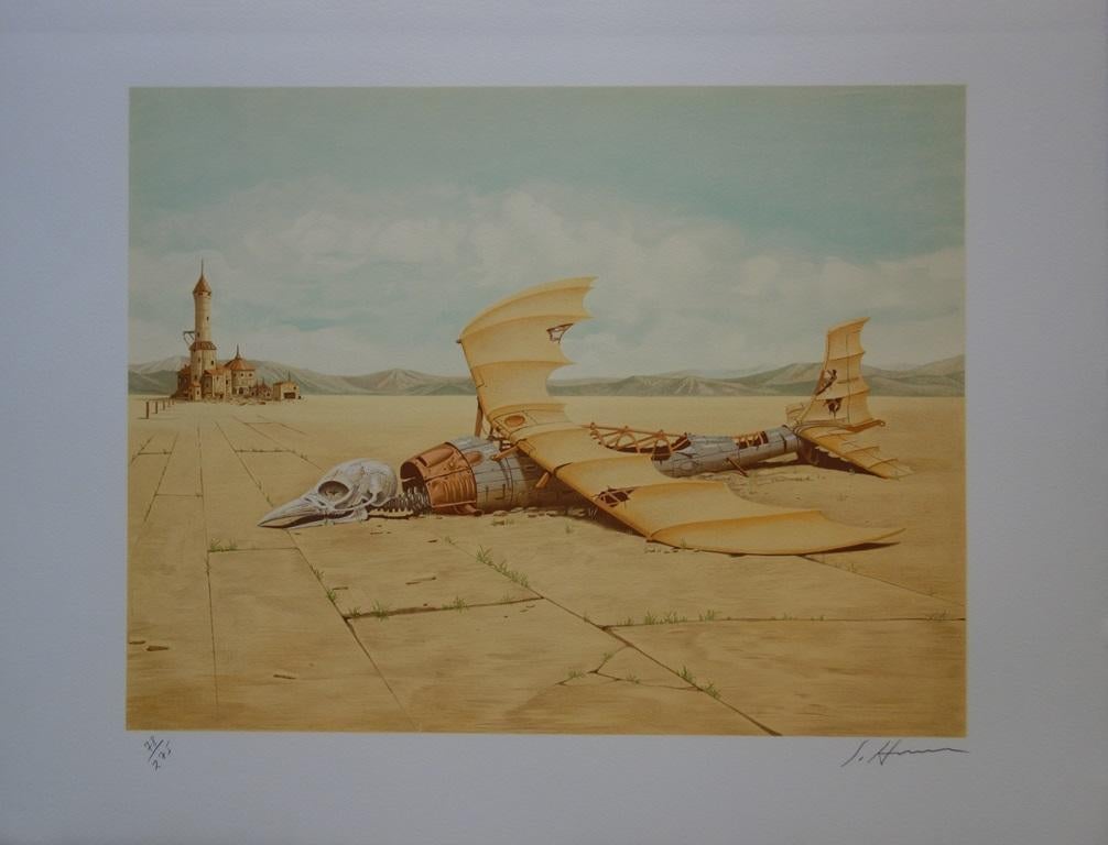 Judson Huss Landscape Print - Dead Zeppelin - Original handsigned lithograph