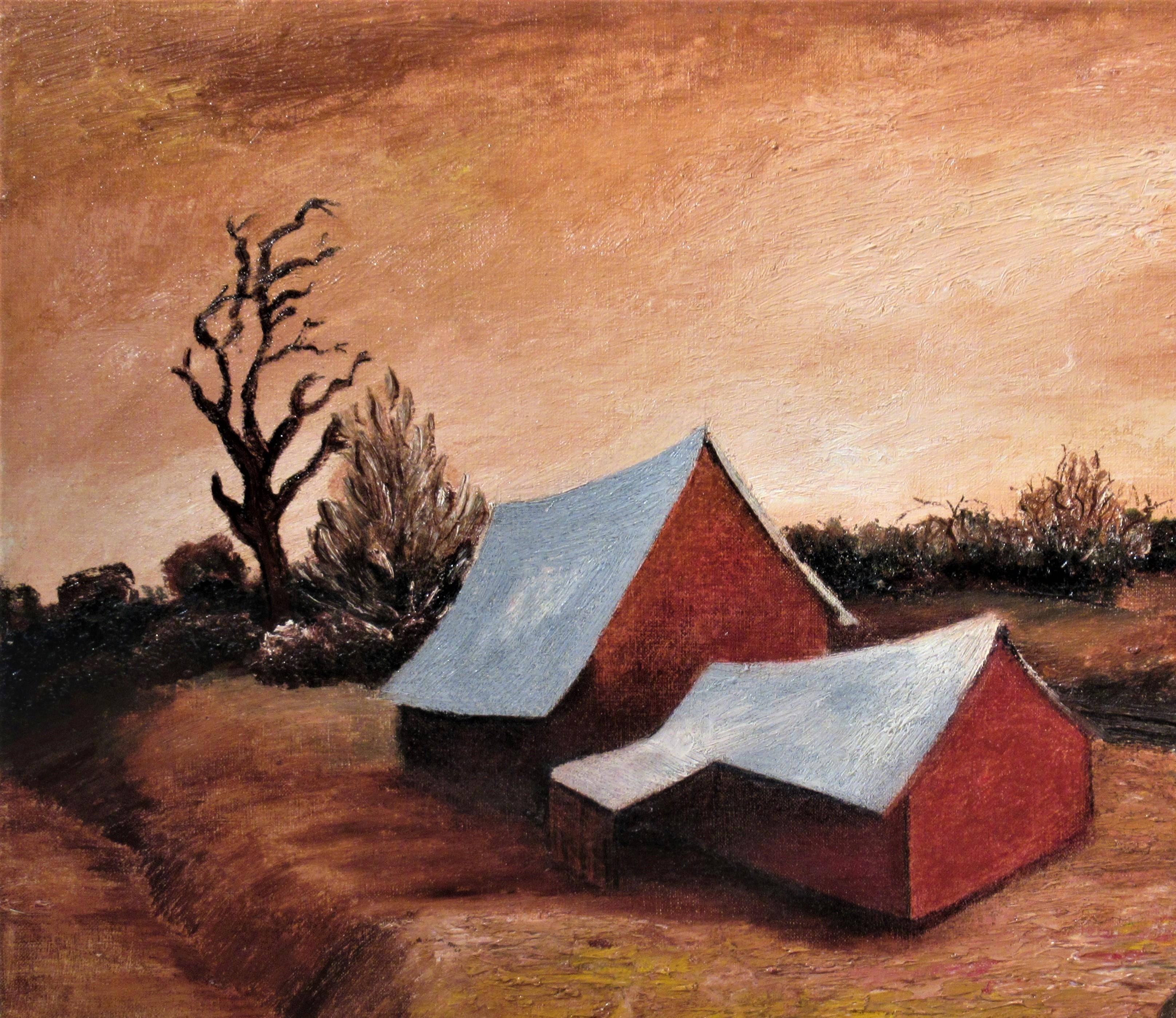 Red Houses - Painting by Judson Reynolds Briggs