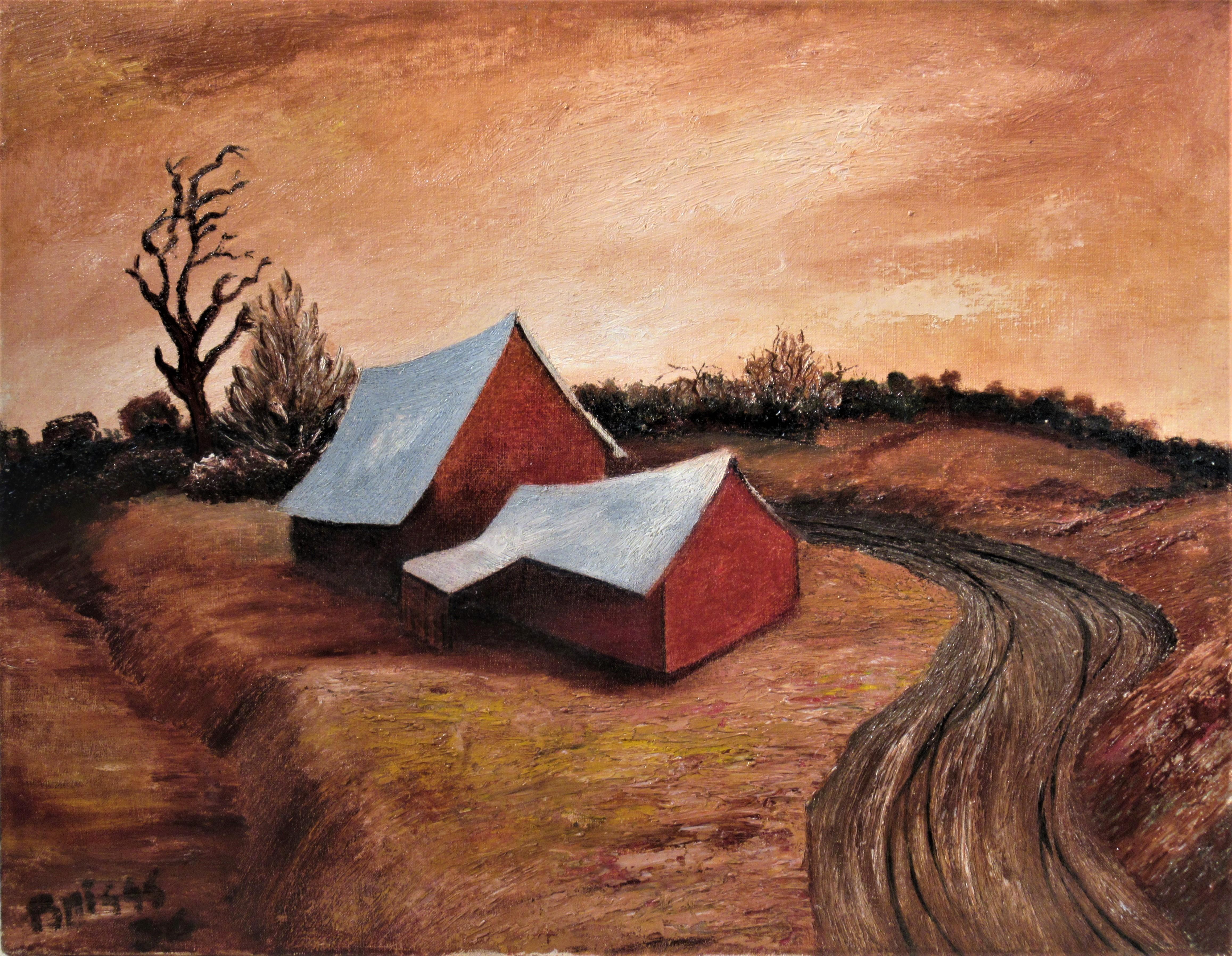 Judson Reynolds Briggs Landscape Painting - Red Houses