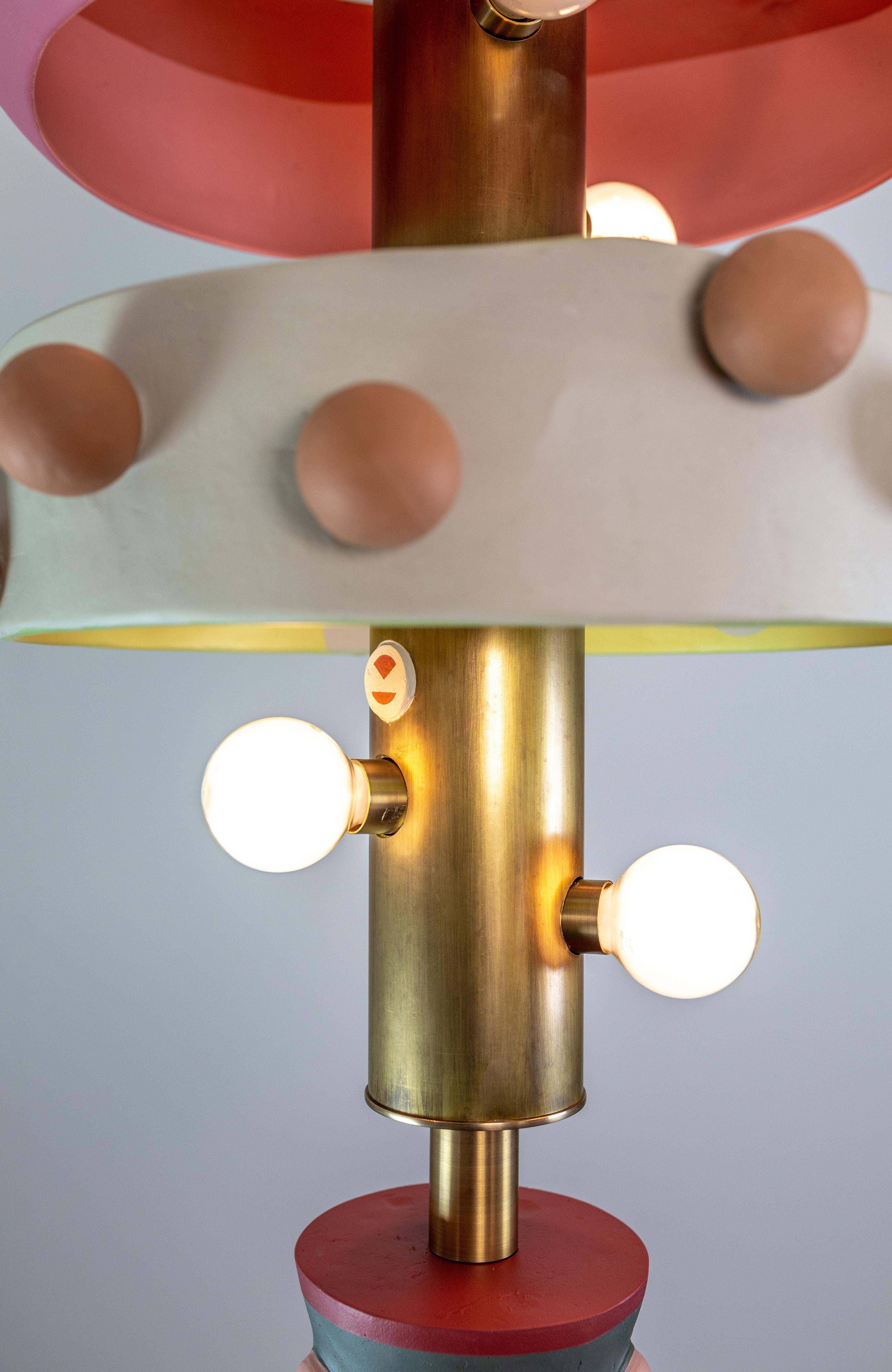 Brushed Judy, Brass, Hand-Sculpted, Contemporary Chandelier, Kalin Asenov For Sale