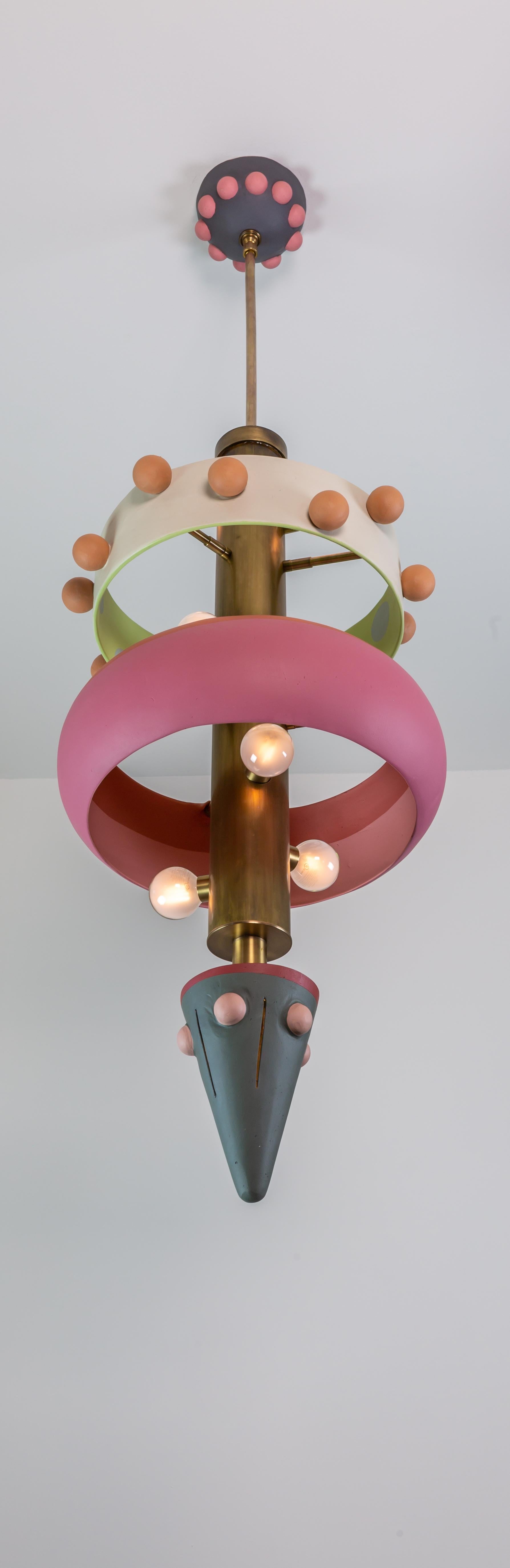Judy, Brass, Hand-Sculpted, Contemporary Chandelier, Kalin Asenov In New Condition For Sale In Savannah, GA