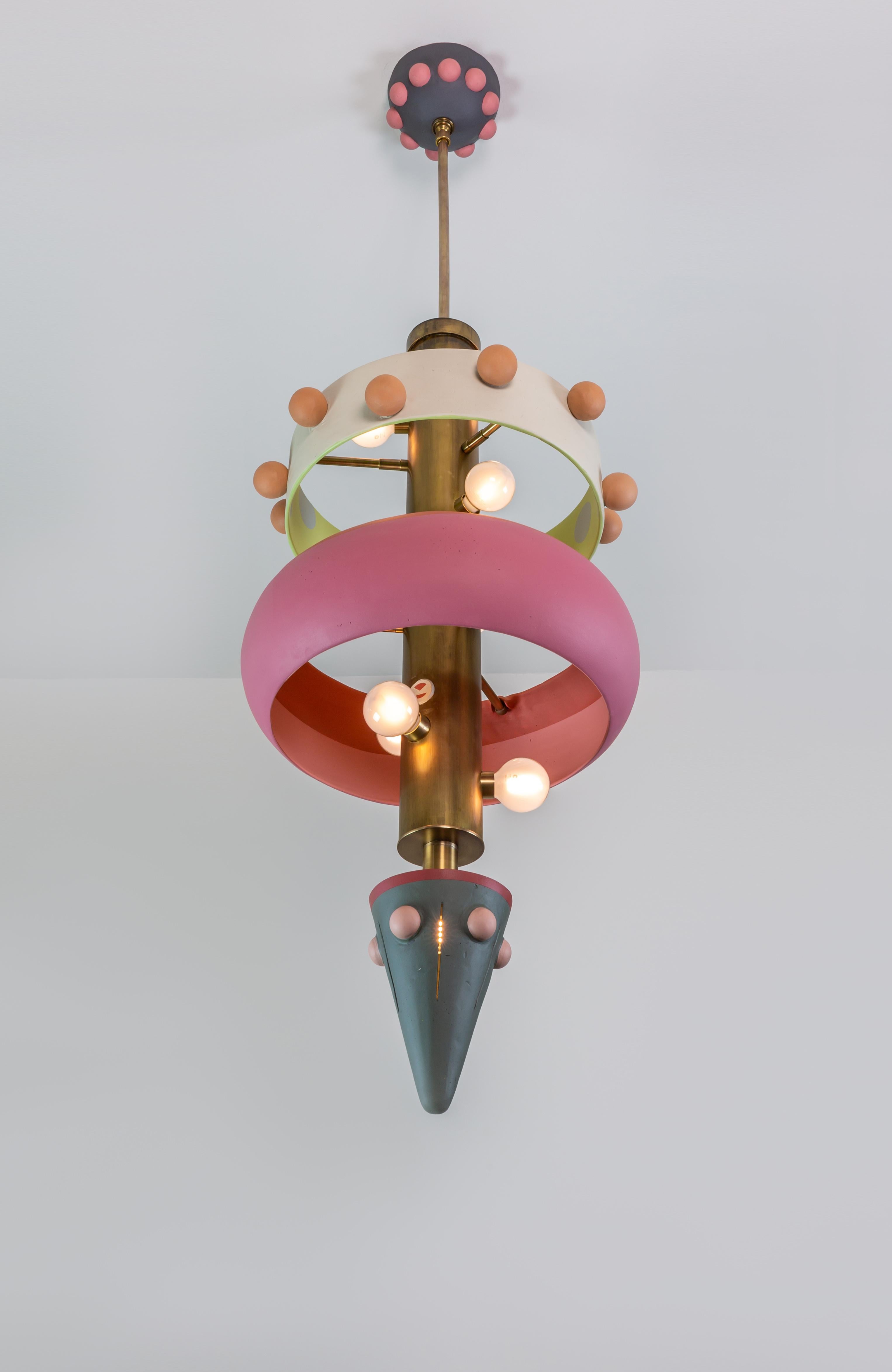 Judy, Brass, Hand-Sculpted, Contemporary Chandelier, Kalin Asenov For Sale 1