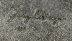 Judy Chicago - Hildegarde von Bingen, Cloisonne-Brosche - Die Dinner Party, signiert