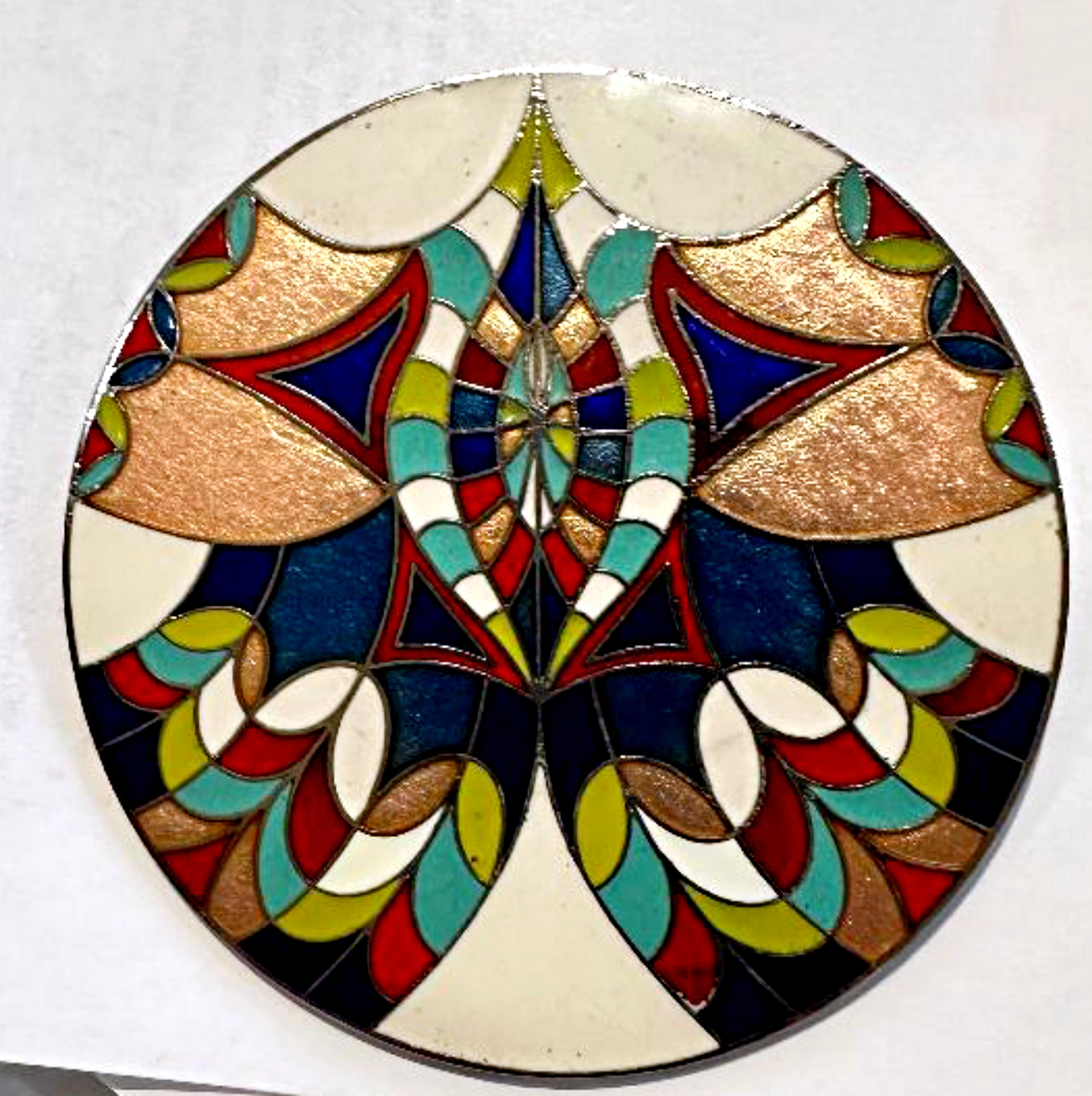 Hildegarde de Bingen, precioso broche de cloisonné, joyas La cena firmada en venta 2