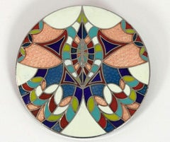 Hildegarde de Bingen, precioso broche de cloisonné, joyas La cena firmada