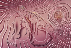 "Birth Tear/Tear" Judy Chicago, 1985 Abstracted Surreal Figure Giving Birth