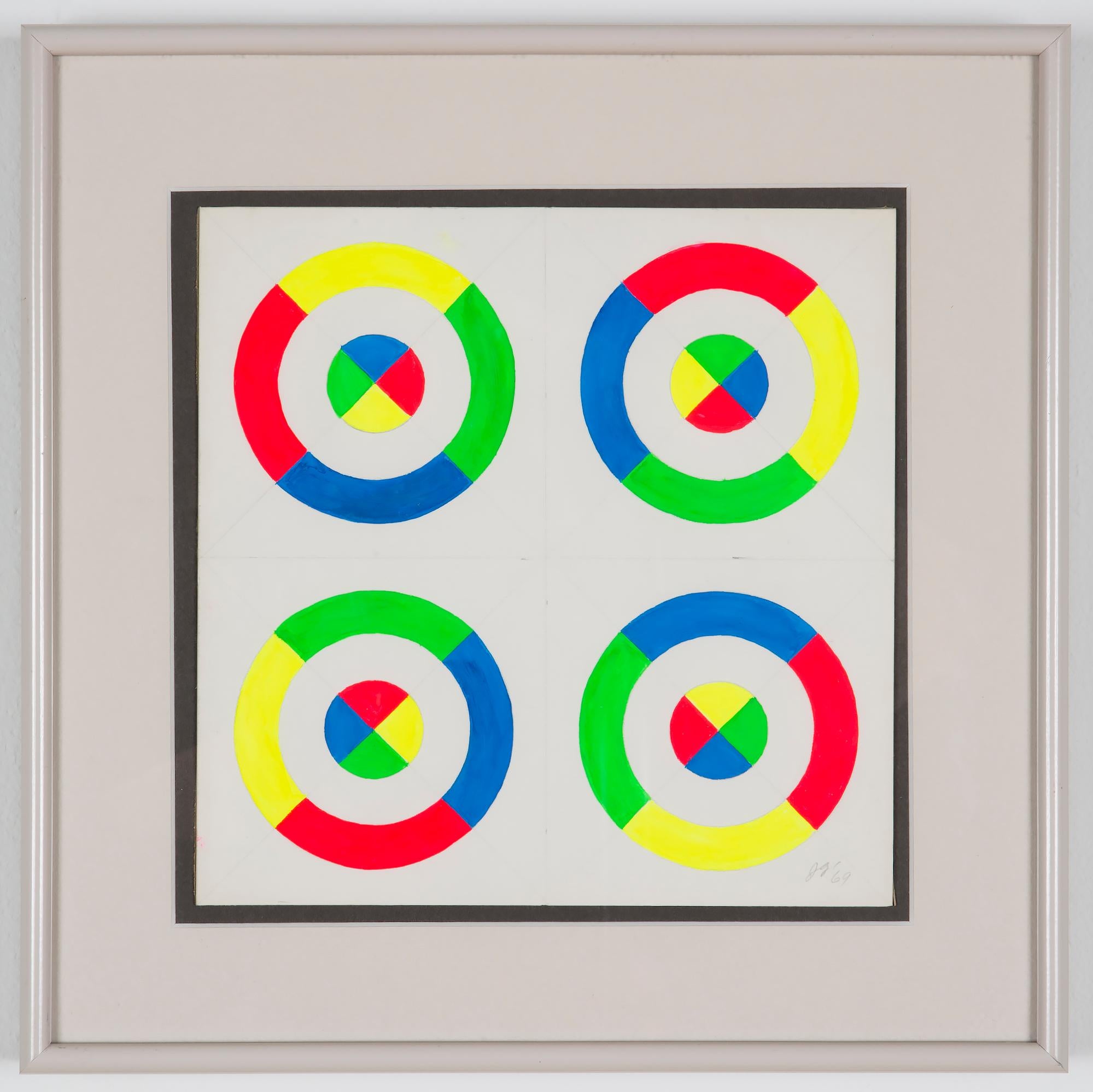 Judy Chicago Abstract Painting - Optical Shapes #10