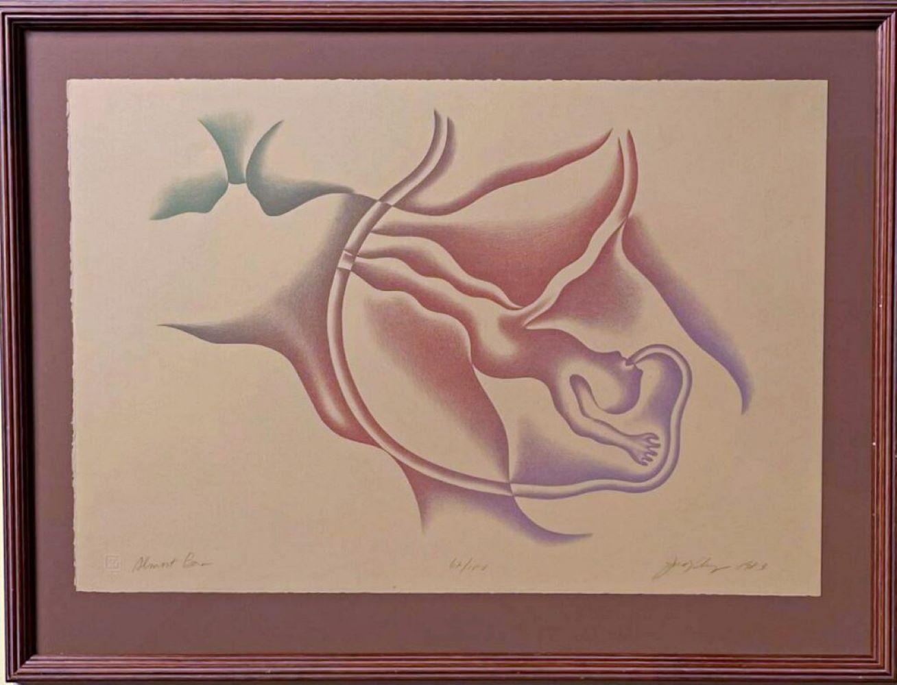 Almost Born (early signed/n lithograph by world renowned feminist artist)  - Print by Judy Chicago