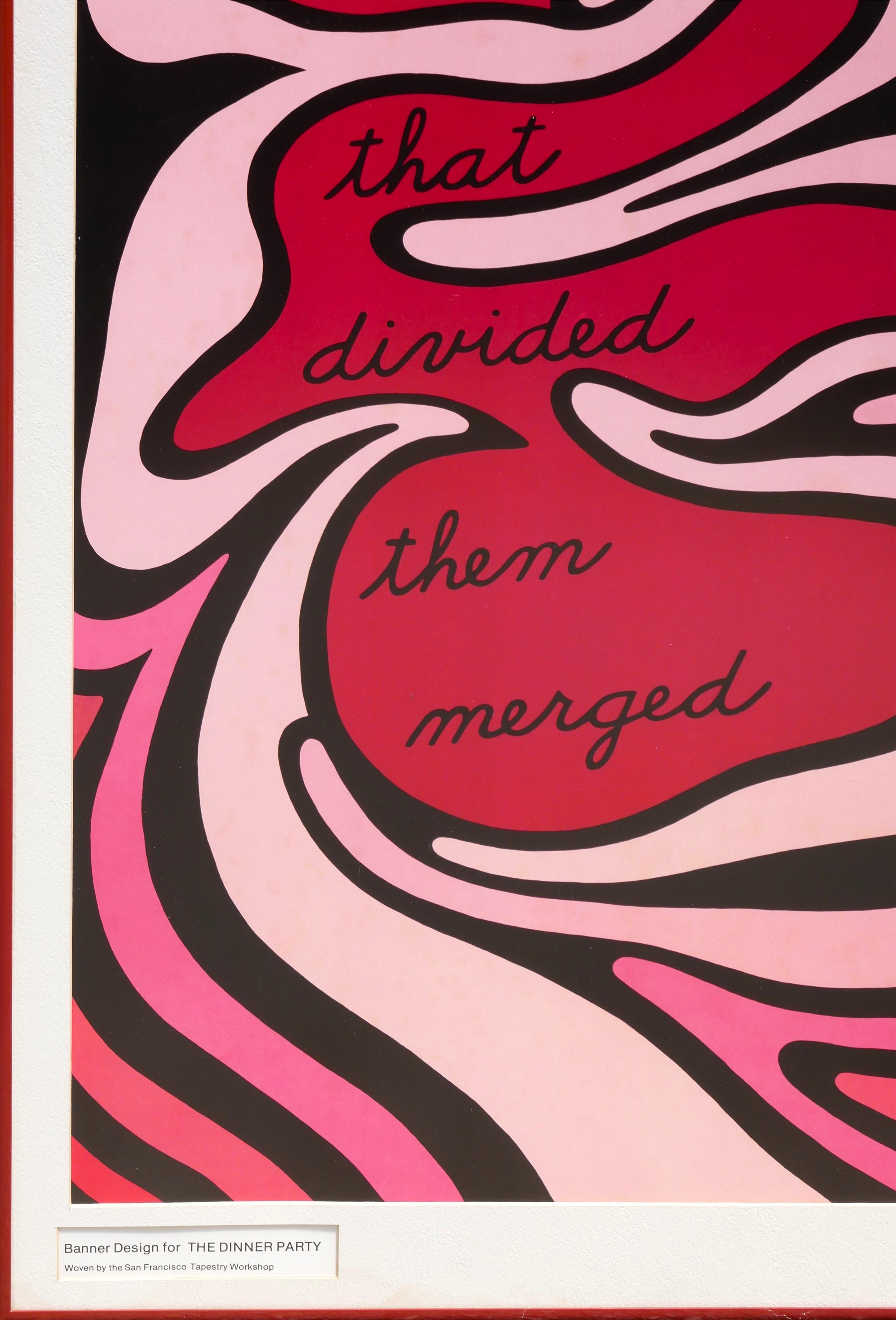 “And then all that divided them merged” Banner Design for THE DINNER PARTY For Sale 2