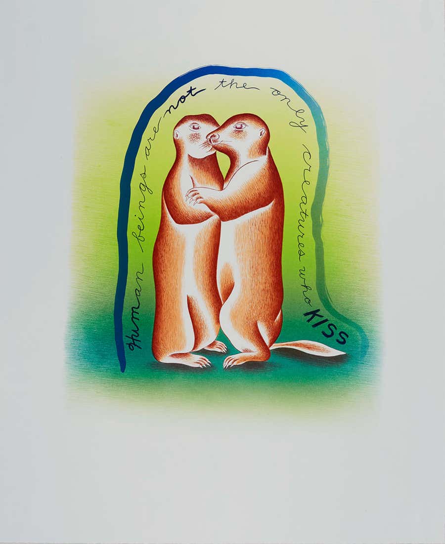 In Praise of Prairie Dogs (19-325), 11 Color lithograph, Signed/N Judy Chicago