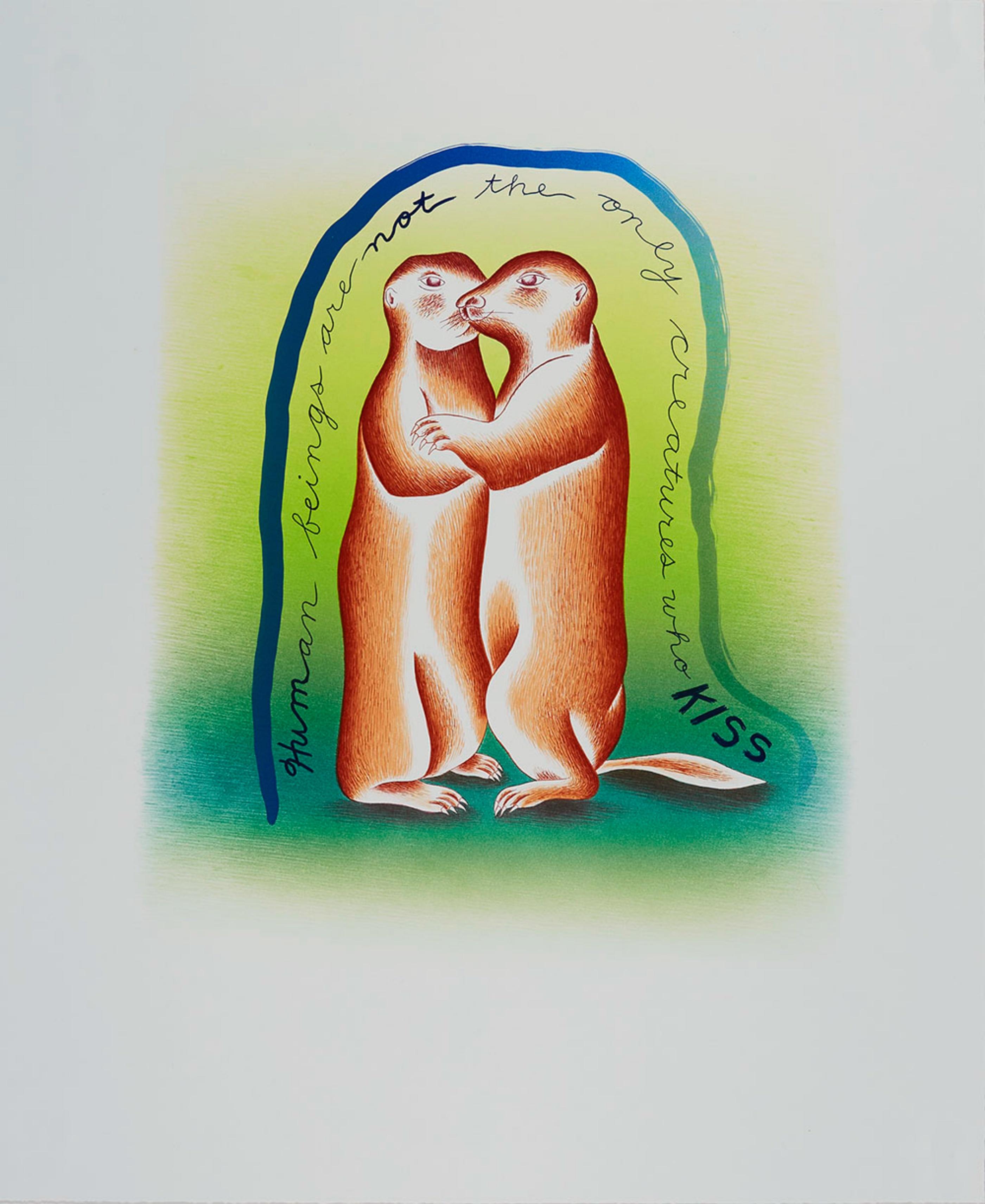 Judy Chicago Figurative Print - In Praise of Prairie Dogs (19-325)