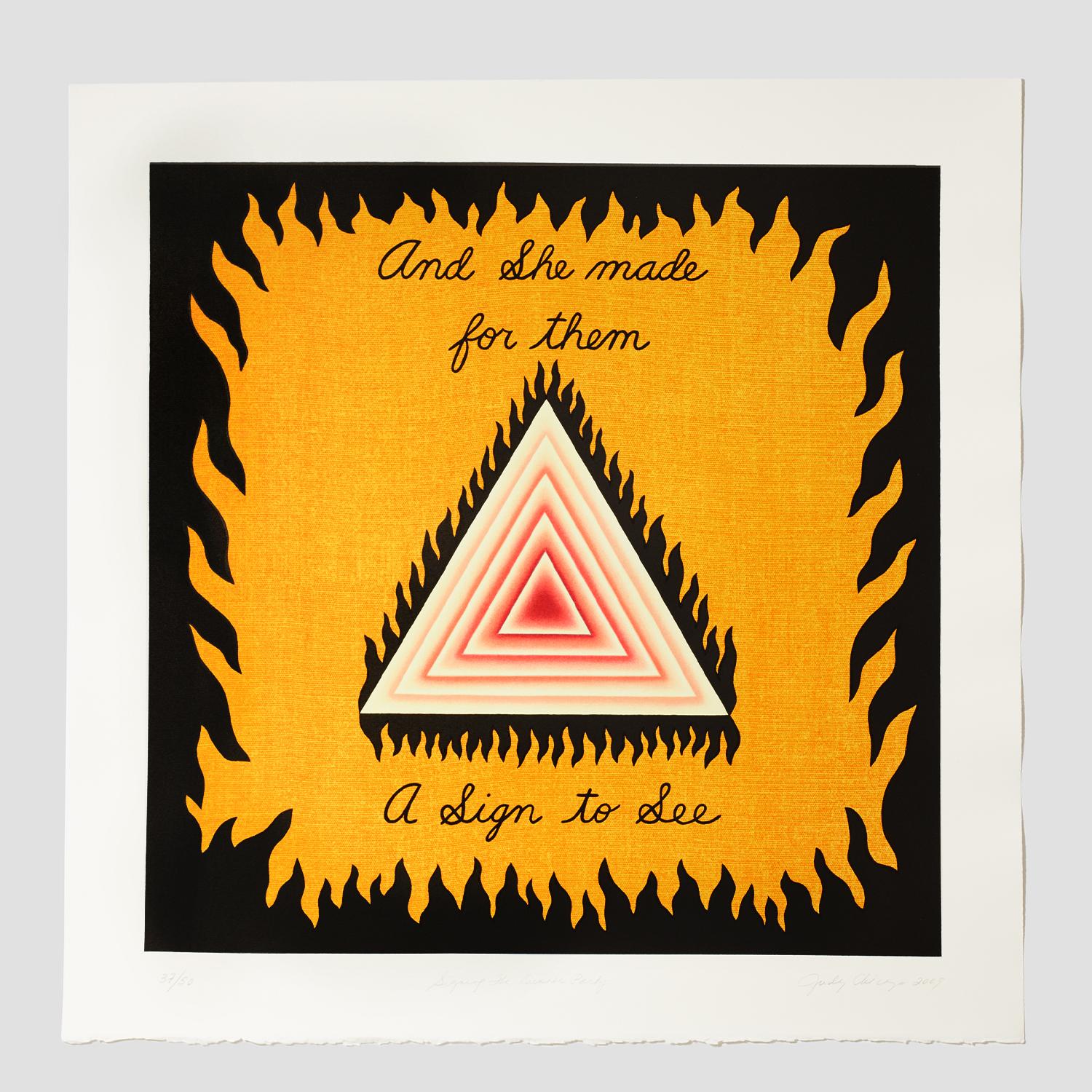 Signing the Dinner Party - Print by Judy Chicago