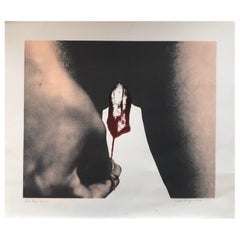 Vintage Judy Chicago 'Red Flag' Photo Lithograph, 1971