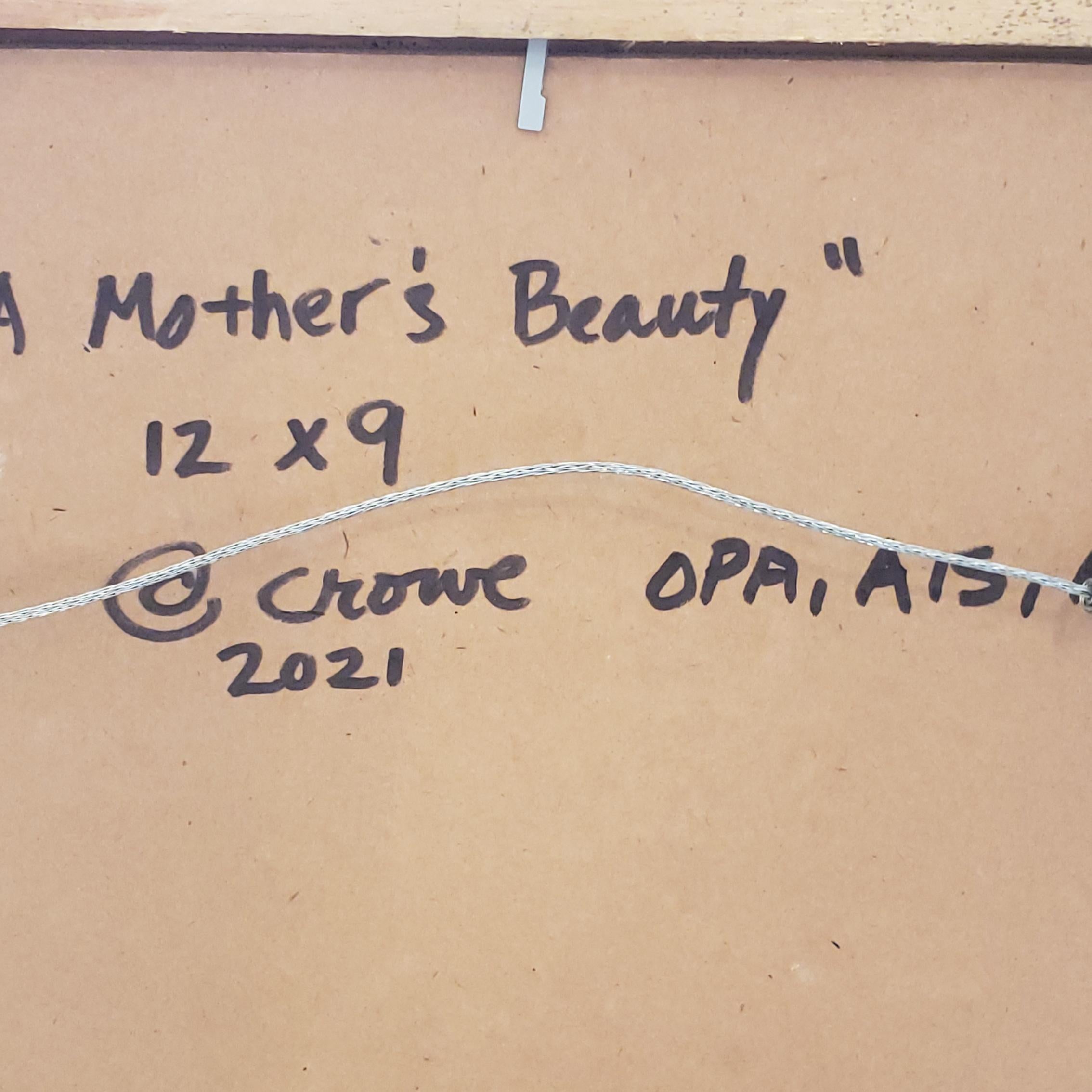 A Mother's Beauty, Oil, Female Cardinal, Impressionism , SW Art, Texas Artist, 2021 1