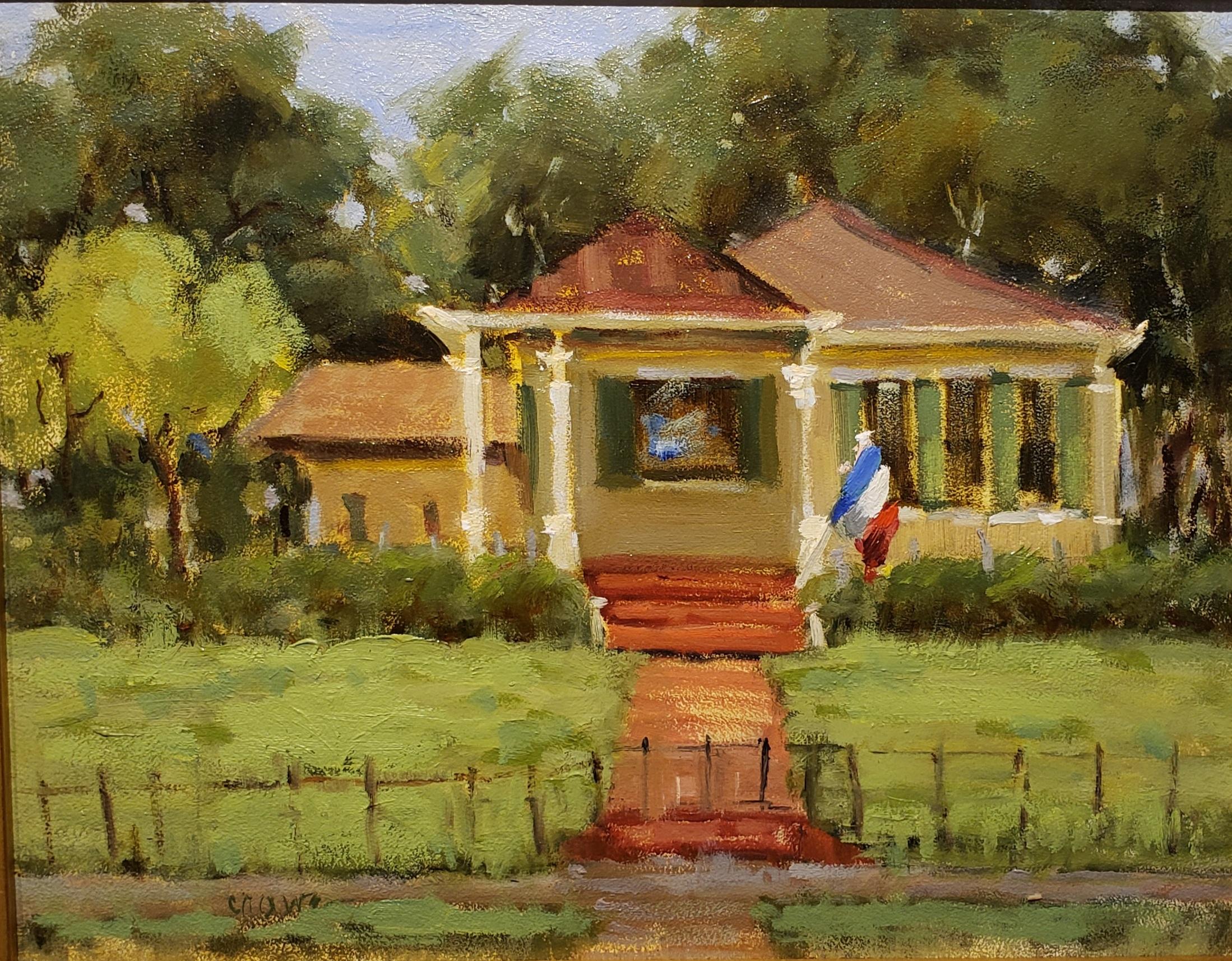   Bastille Day, oil painting , American Impressionism , SW Art Magazine 11/20/20 - Painting by Judy Crowe