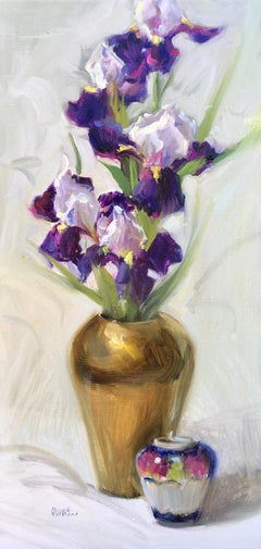 Iris, oil painting , American Impressionism 