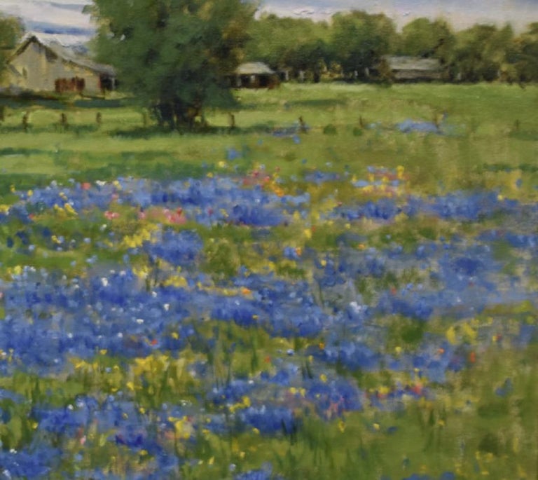 Texas in the Spring, oil , TX Hill Country ,Impressionism ,SW Art Magazine  - Impressionist Painting by Judy Crowe