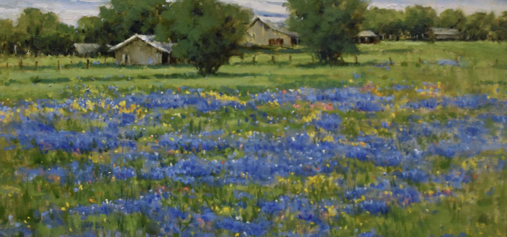 Judy Crowe Landscape Painting - Texas in the Spring, oil , TX Hill Country , Impressionism , SW Art Magazine 