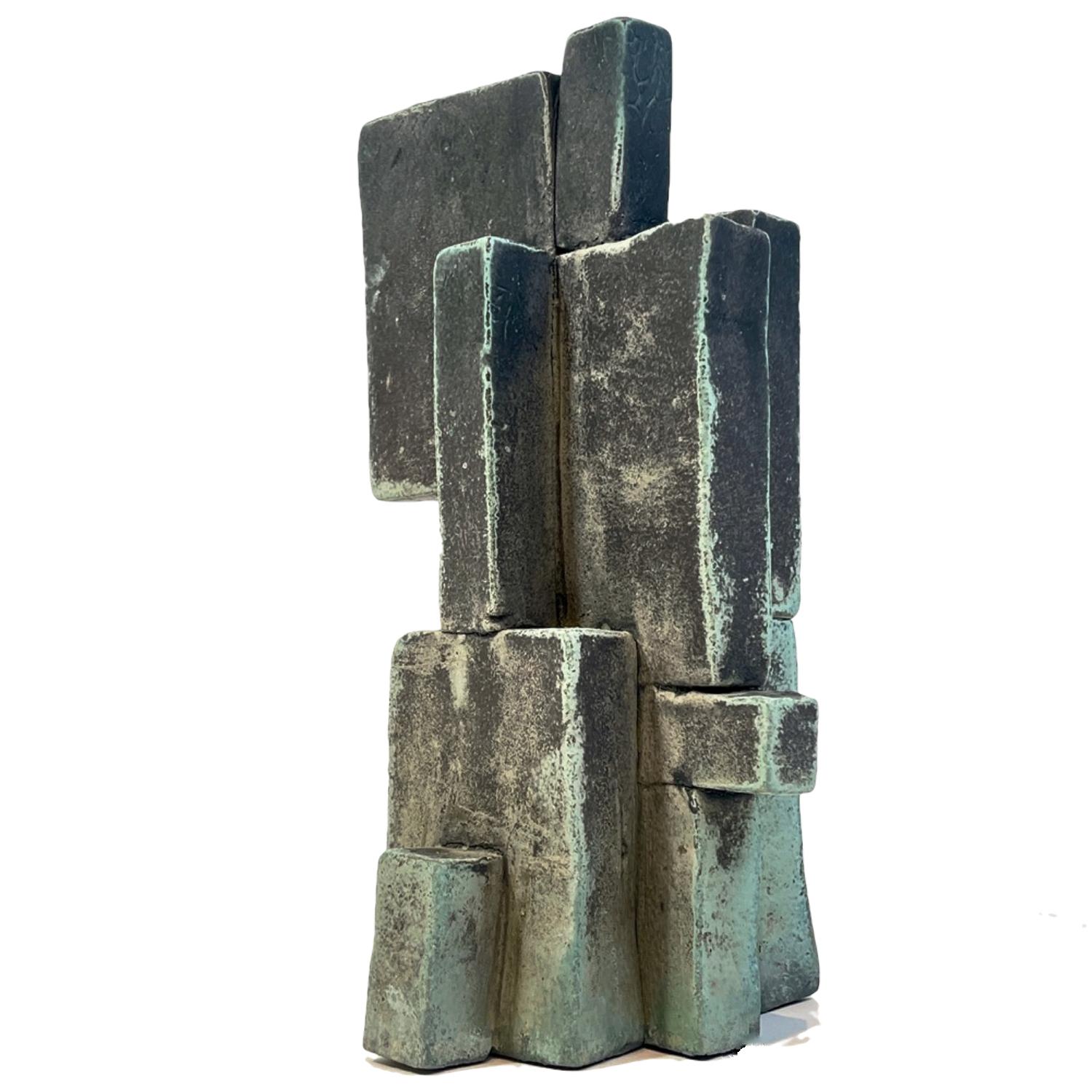 'Half of 25' Weathered Bronze Ceramic Sculpture - Art by Judy Engel