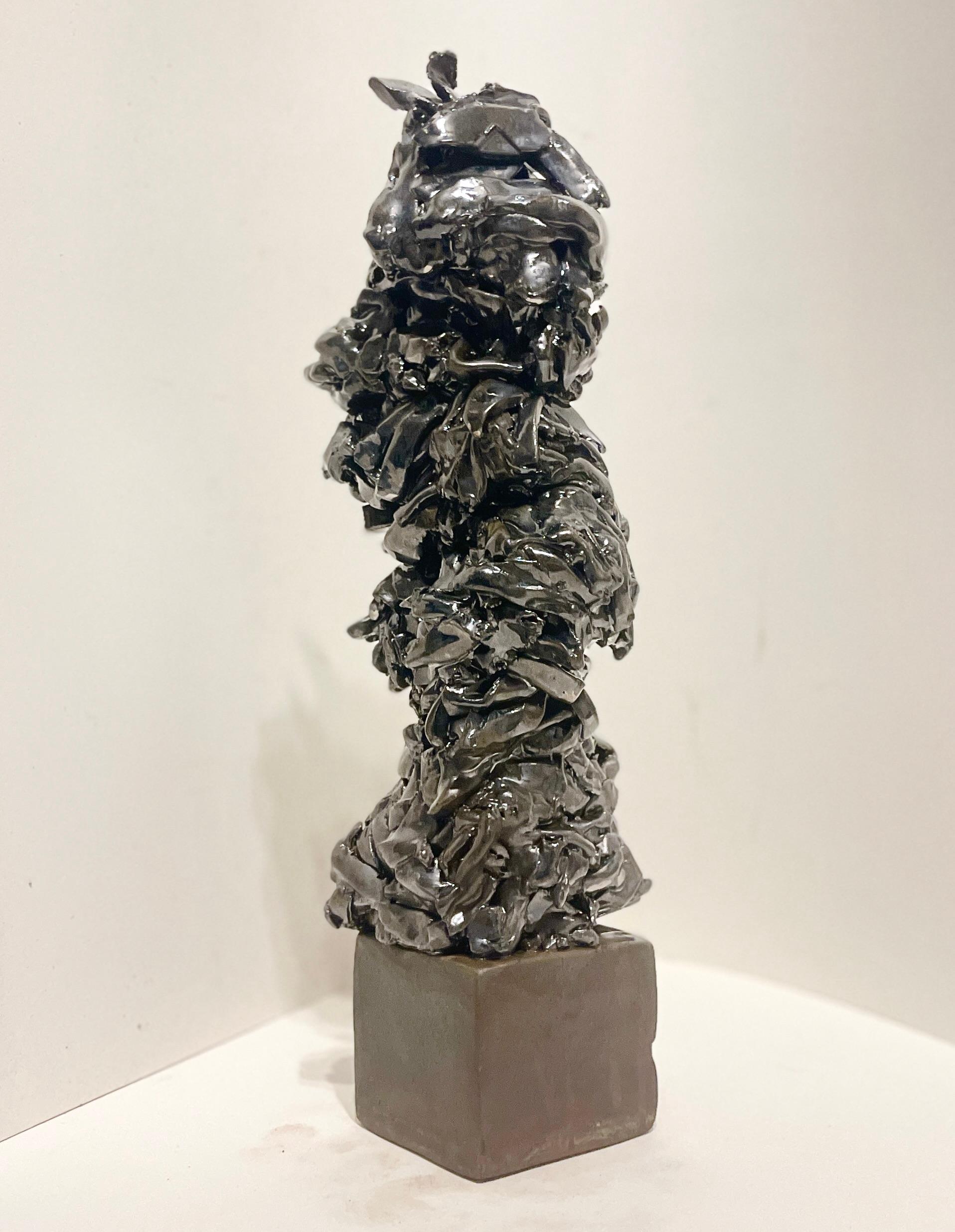 Tallalladium Metallic Palladium Abstract Expressionist Brutalist Totem Sculpture en vente 7