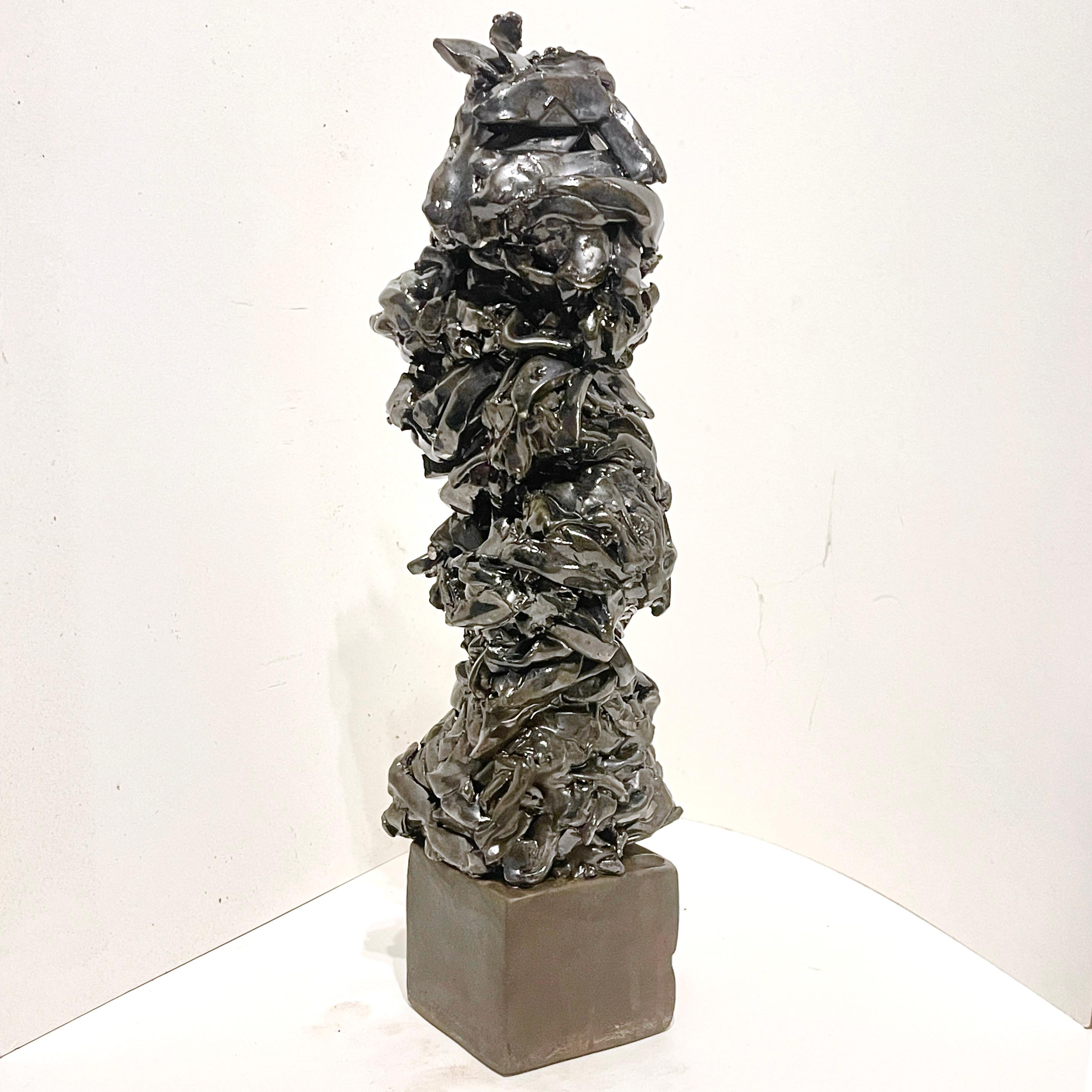 Große Metallic Palladium Abstrakt-expressionistische brutalistische Totem-Skulptur im Angebot 3