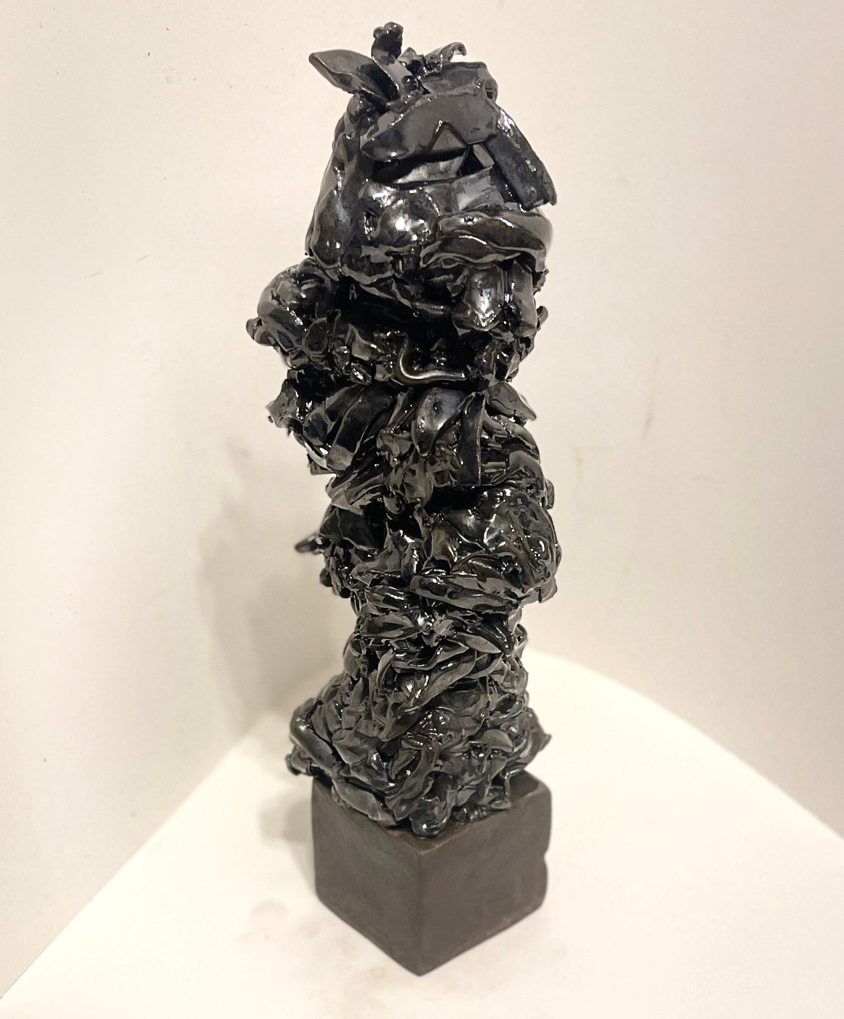 Tallalladium Metallic Palladium Abstract Expressionist Brutalist Totem Sculpture en vente 6