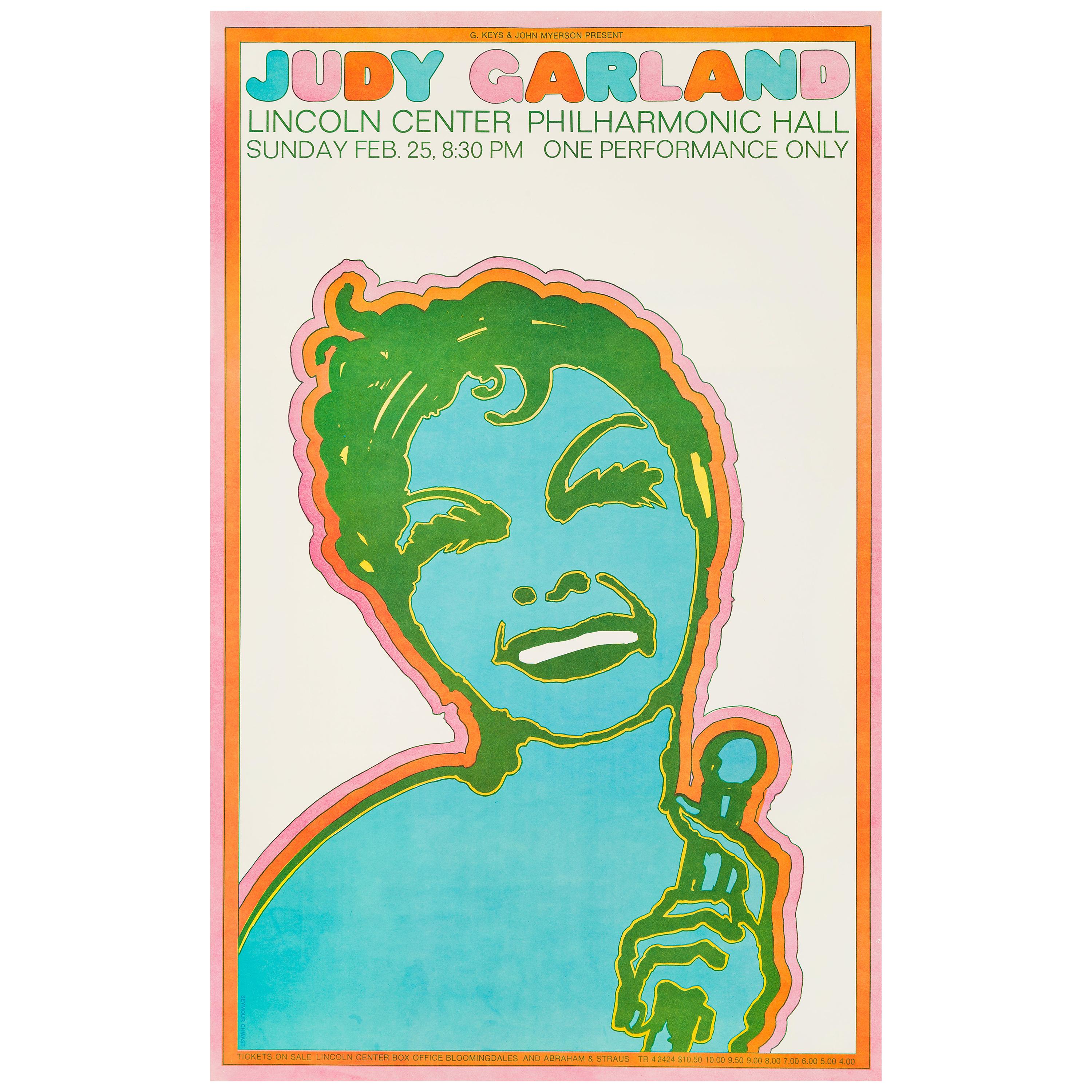 Judy Garland Original Vintage Concert Poster by Seymour Chwast, 1968