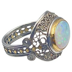 Judy Geib Platinum 18k Yellow Gold Opal Ring