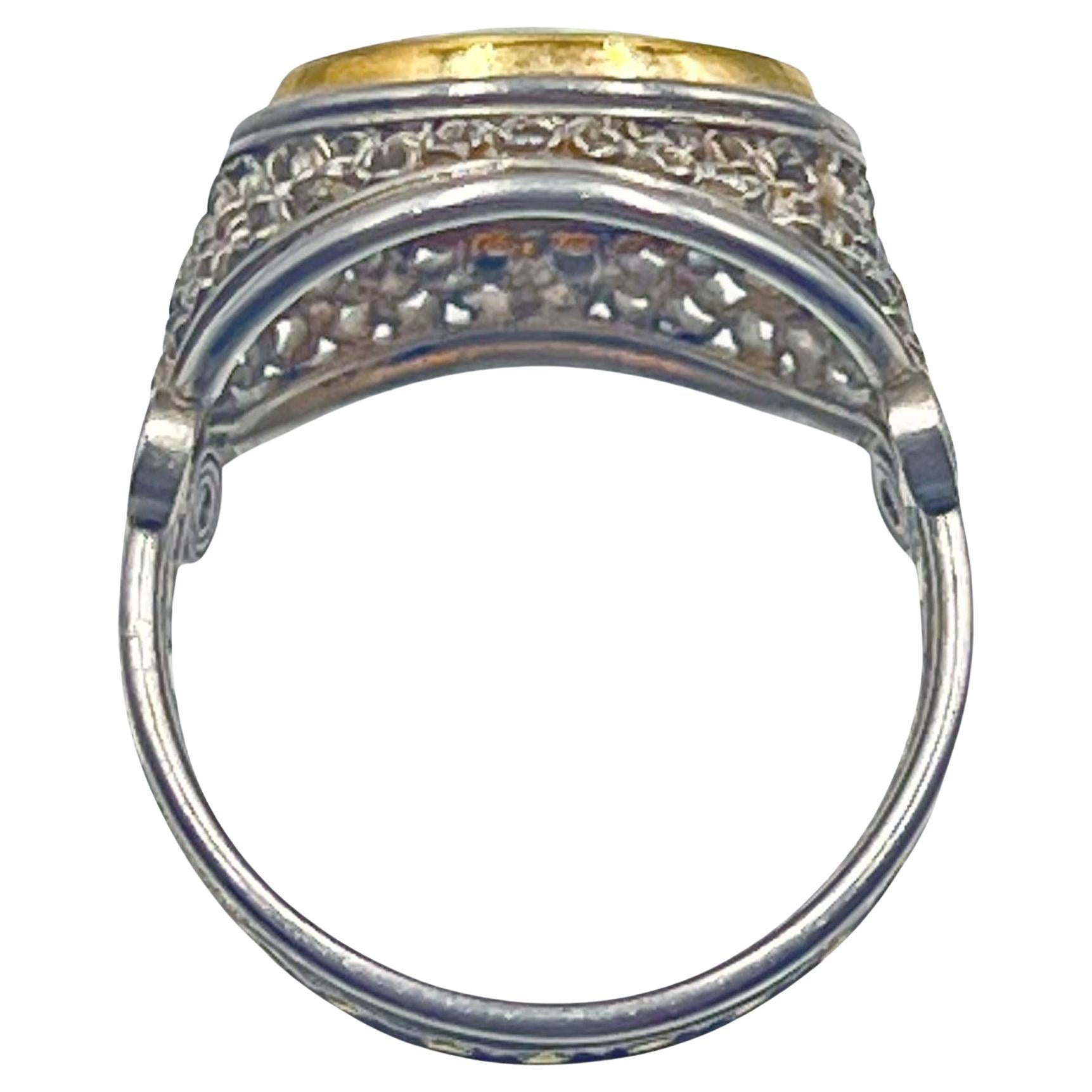 Judy Geib Platin 18k Gelbgold Opalring (Moderne) im Angebot