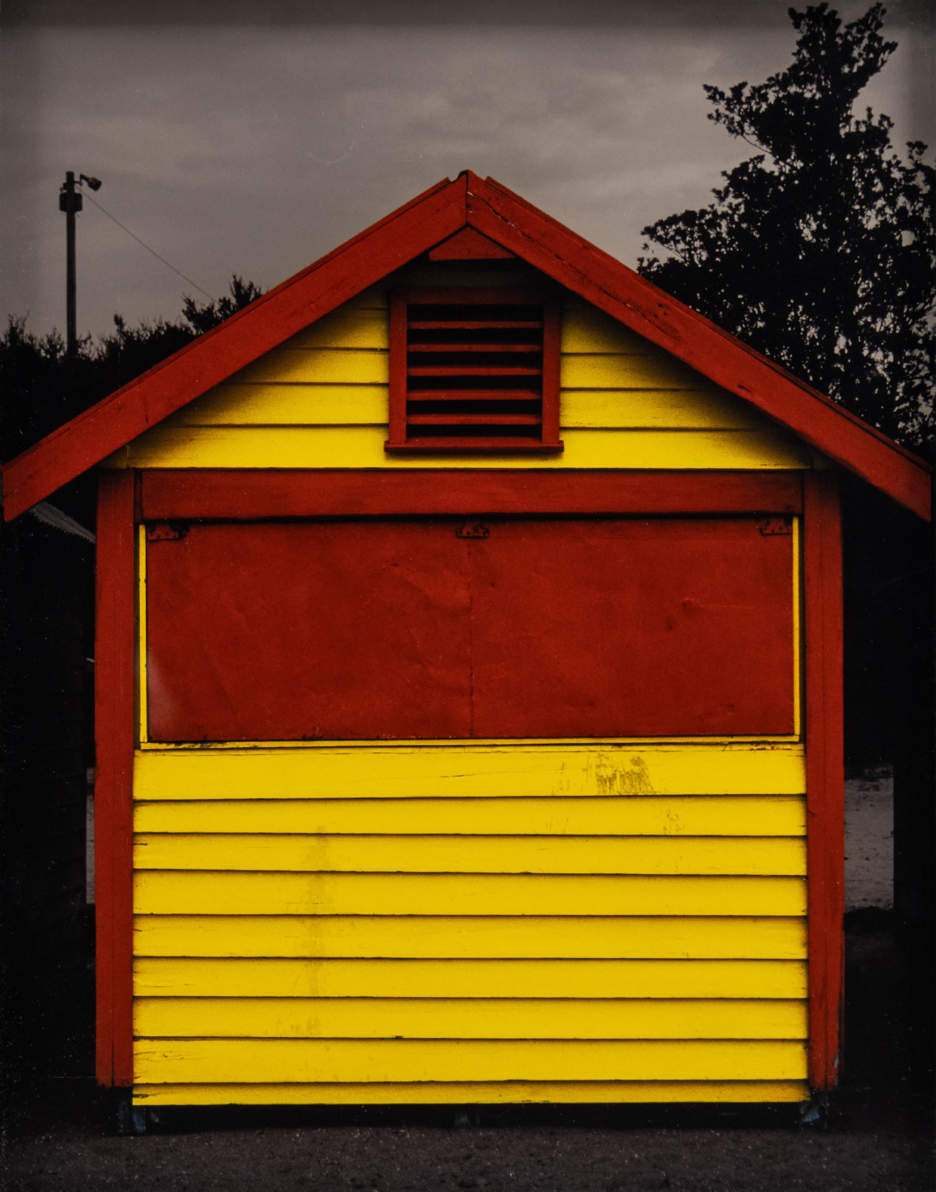 Judy Gelles Landscape Photograph - Beach Box Red + Yellow