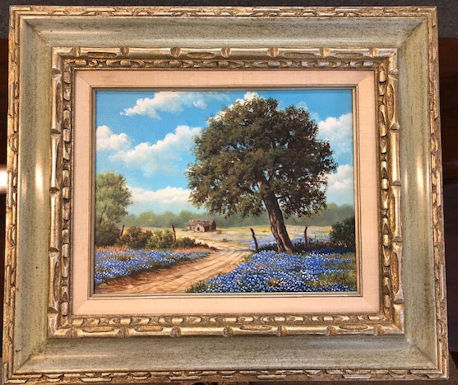 Oak Tree on the Side of the Road - Painting by Judy Gibson