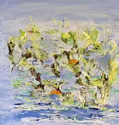 Koi Hiding, Mixed Media on Wood Panel