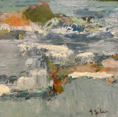 Rocky Shores, Mixed Media on Wood Panel