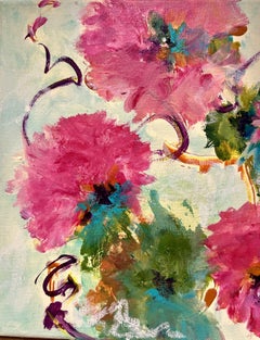 Ribbons & Roses III, Gemälde, Acryl auf Leinwand
