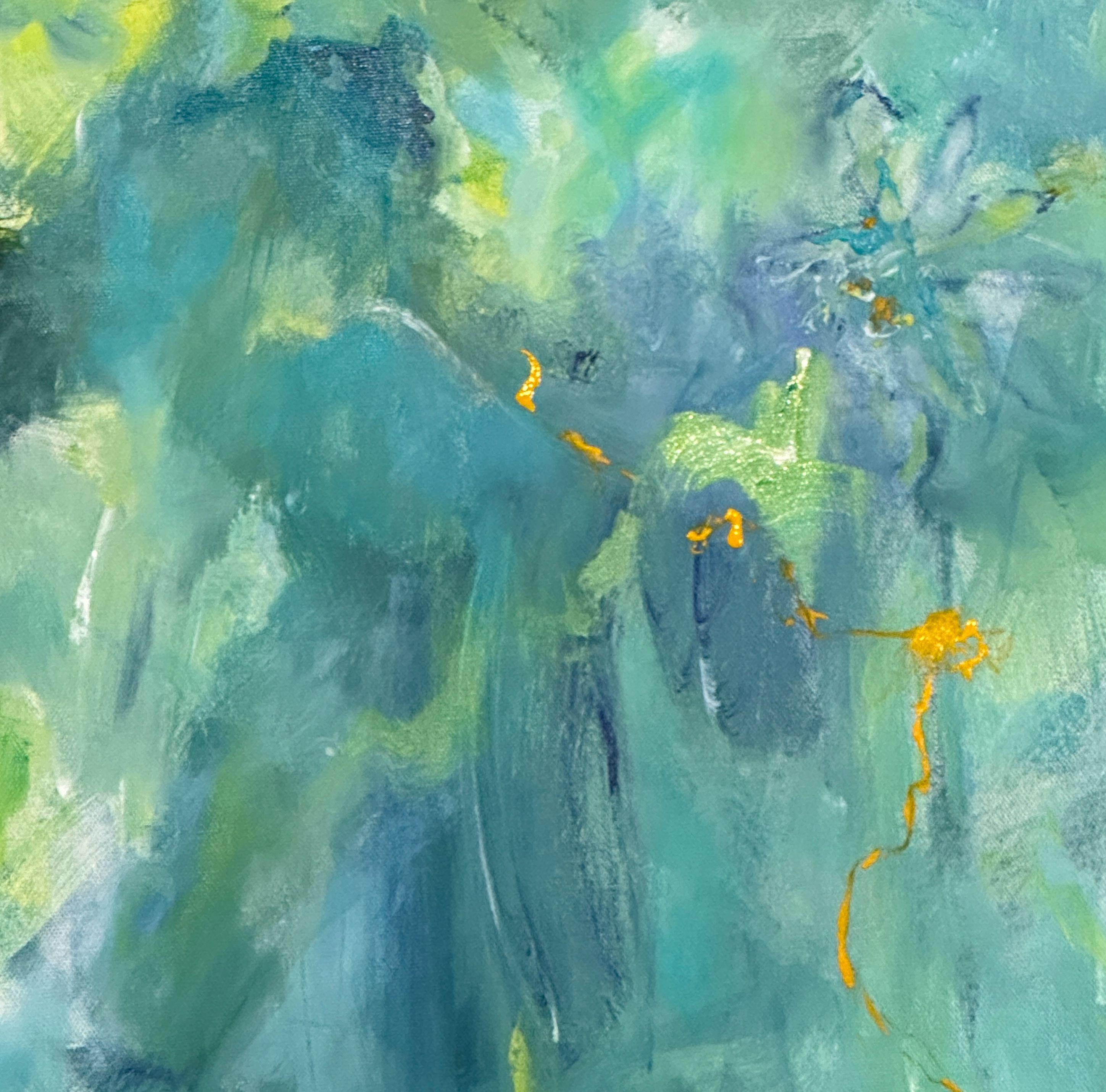 Swinging in the Tree Top, Gemälde, Acryl auf Leinwand – Painting von Judy Gilmer