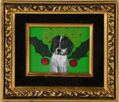 Portrait de chien surréaliste américain vintage et moderniste encadré