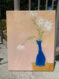 Daisies by Judy Hintz Cox, Petite Contemporary Floral Oil on Canvas