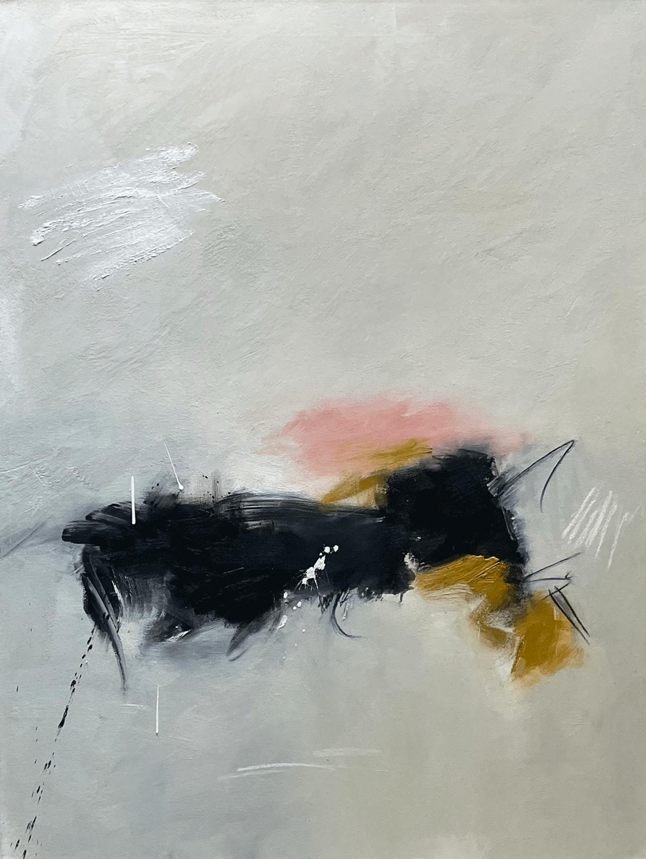 Judy Hintz Cox Abstract Painting – Exhale Fear, Gemälde, Öl auf Leinwand