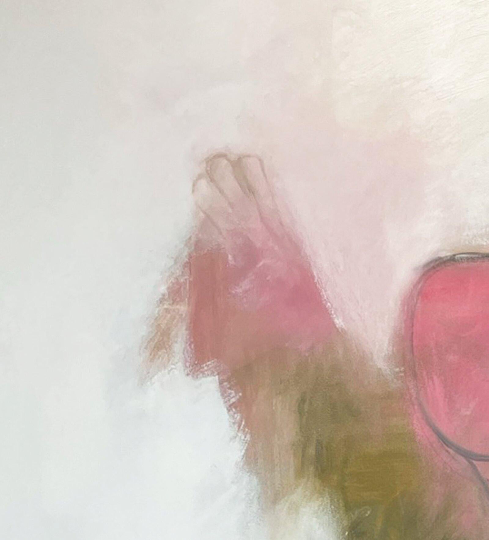 Holding tyhe World, Painting, Oil on Canvas - Gray Abstract Painting by Judy Hintz Cox